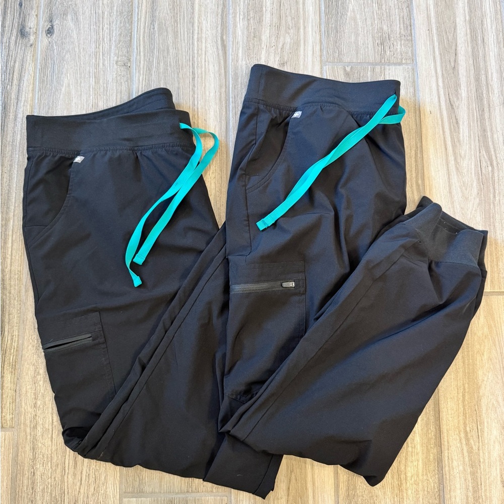 🎬 Figs FREEx Lined Black Zamora Tall Jogger Scrub Pant